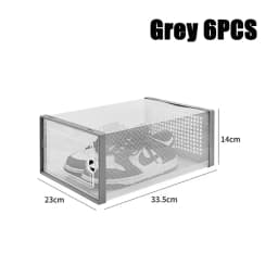 3/6/12pcs Shoe Storage Boxes Clear Stackable Shoe Boxes Storage Organizers Magnetic Door Fit Size Plastic Sneaker Containers