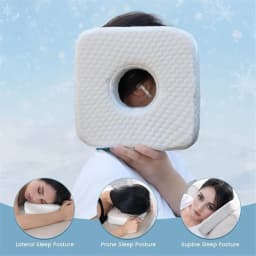 Ear Piercing Pillow for Side Sleepers with Hole for Ear Pain CNH Inflammation, Relief Sleeping Pressure Pain, Cooling