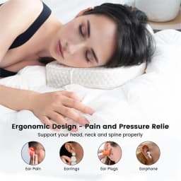 Ear Piercing Pillow for Side Sleepers with Hole for Ear Pain CNH Inflammation, Relief Sleeping Pressure Pain, Cooling