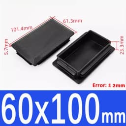 Black Plastic Square Pipe Plug Blanking End Cap chair foot pad Cover table bench leg pad anti slip 10MM~100MM