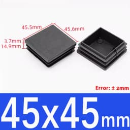 Black Plastic Square Pipe Plug Blanking End Cap chair foot pad Cover table bench leg pad anti slip 10MM~100MM