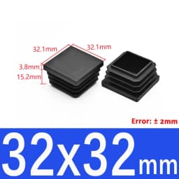 Black Plastic Square Pipe Plug Blanking End Cap chair foot pad Cover table bench leg pad anti slip 10MM~100MM