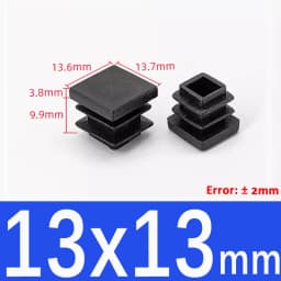 Black Plastic Square Pipe Plug Blanking End Cap chair foot pad Cover table bench leg pad anti slip 10MM~100MM