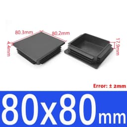 Black Plastic Square Pipe Plug Blanking End Cap chair foot pad Cover table bench leg pad anti slip 10MM~100MM