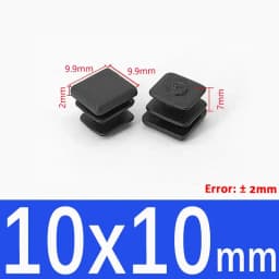 Black Plastic Square Pipe Plug Blanking End Cap chair foot pad Cover table bench leg pad anti slip 10MM~100MM