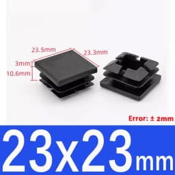 Black Plastic Square Pipe Plug Blanking End Cap chair foot pad Cover table bench leg pad anti slip 10MM~100MM
