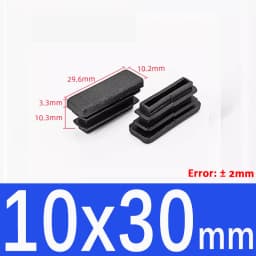 Black Plastic Square Pipe Plug Blanking End Cap chair foot pad Cover table bench leg pad anti slip 10MM~100MM