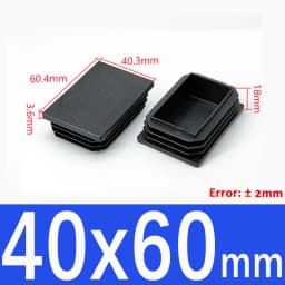 Black Plastic Square Pipe Plug Blanking End Cap chair foot pad Cover table bench leg pad anti slip 10MM~100MM