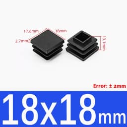 Black Plastic Square Pipe Plug Blanking End Cap chair foot pad Cover table bench leg pad anti slip 10MM~100MM