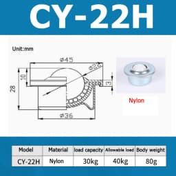 1-10pcs CY-8H/12H/15H/22H/30H/19C/25C Ball Transfer Ball Bearing Bullseye Wheels Carbon Steel / Nylon / SUS304 Stainless Steel