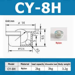 1-10pcs CY-8H/12H/15H/22H/30H/19C/25C Ball Transfer Ball Bearing Bullseye Wheels Carbon Steel / Nylon / SUS304 Stainless Steel