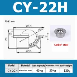 1-10pcs CY-8H/12H/15H/22H/30H/19C/25C Ball Transfer Ball Bearing Bullseye Wheels Carbon Steel / Nylon / SUS304 Stainless Steel