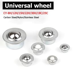 1-10pcs CY-8H/12H/15H/22H/30H/19C/25C Ball Transfer Ball Bearing Bullseye Wheels Carbon Steel / Nylon / SUS304 Stainless Steel