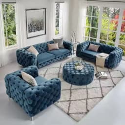 Modular Chesterfield Combination Sofa Furniture Set Living Room Nordic Style 2 Seats Green Velvet Leisure Sofa