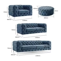 Modular Chesterfield Combination Sofa Furniture Set Living Room Nordic Style 2 Seats Green Velvet Leisure Sofa