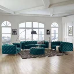 Modular Chesterfield Combination Sofa Furniture Set Living Room Nordic Style 2 Seats Green Velvet Leisure Sofa