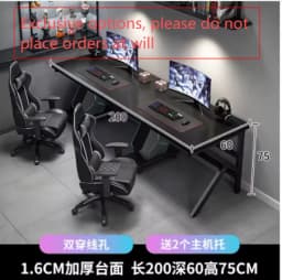 L Shaped Gaming Desk With LED Lights & Power Outlets Corner Desk With Carbon Fiber Texture Computer Games Table for Laptop Bed
