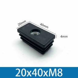M8 Black Square / Round Plastic Pipe Plugs Adjustable Screw Foot Pad Furniture Leg Cover End Caps 20x20-50x50mm/20-50mm