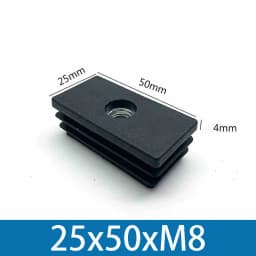 M8 Black Square / Round Plastic Pipe Plugs Adjustable Screw Foot Pad Furniture Leg Cover End Caps 20x20-50x50mm/20-50mm