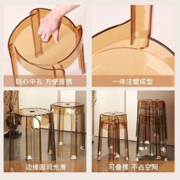Cost-effective Light Luxury Crystal High-Footed Stool, High-Quality Living Room and Dining Room Spare Transparent Bench