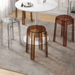 Cost-effective Light Luxury Crystal High-Footed Stool, High-Quality Living Room and Dining Room Spare Transparent Bench