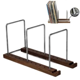 New Solid Walnut Vinyl Record Holder Space Saving Adjustable Album Display Holder Portable Record Stand