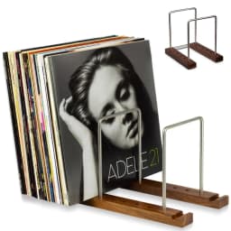 New Solid Walnut Vinyl Record Holder Space Saving Adjustable Album Display Holder Portable Record Stand
