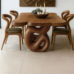 #Luxury Solid Wood Dining Table Set Modern Chairs Minimalist Home Furniture Villa Hotel Banquet Room Decor