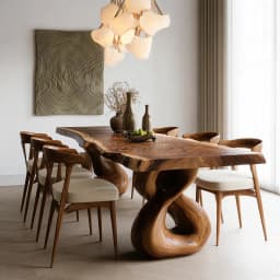 #Luxury Solid Wood Dining Table Set Modern Chairs Minimalist Home Furniture Villa Hotel Banquet Room Decor