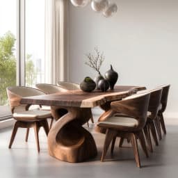 #Luxury Solid Wood Dining Table Set Modern Chairs Minimalist Home Furniture Villa Hotel Banquet Room Decor