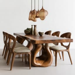 #Luxury Solid Wood Dining Table Set Modern Chairs Minimalist Home Furniture Villa Hotel Banquet Room Decor