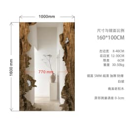 Mid century wooden full-length mirror furniture living room floor mounted dressing mirror room decoration espejos para pared