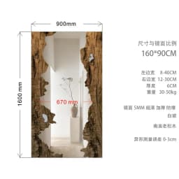 Mid century wooden full-length mirror furniture living room floor mounted dressing mirror room decoration espejos para pared