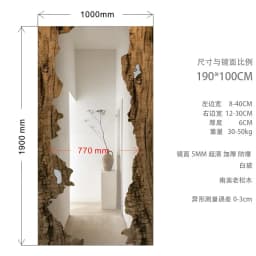 Mid century wooden full-length mirror furniture living room floor mounted dressing mirror room decoration espejos para pared