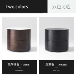 Italian Minimalist Round Bedside Table Smoked Bedroom Storage Cabinet Solid Wood Rock Slab Bedside Table Nordic 40CM Small