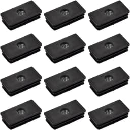 4-20PCS Black Plastic Rectangular Hole Plugs M6 M8 Threaded Nut Covers,Dust-proof End Caps for Chairs Furniture Legs Accessories