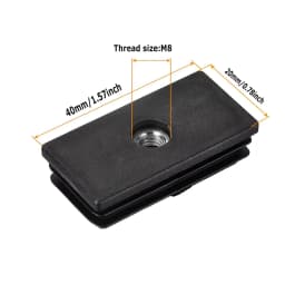 4-20PCS Black Plastic Rectangular Hole Plugs M6 M8 Threaded Nut Covers,Dust-proof End Caps for Chairs Furniture Legs Accessories