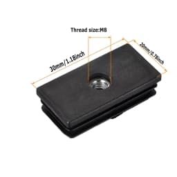 4-20PCS Black Plastic Rectangular Hole Plugs M6 M8 Threaded Nut Covers,Dust-proof End Caps for Chairs Furniture Legs Accessories