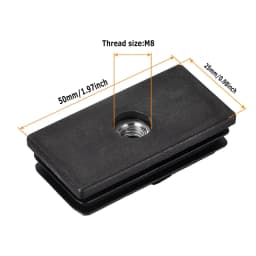 4-20PCS Black Plastic Rectangular Hole Plugs M6 M8 Threaded Nut Covers,Dust-proof End Caps for Chairs Furniture Legs Accessories