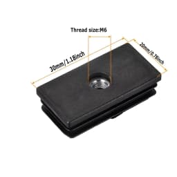 4-20PCS Black Plastic Rectangular Hole Plugs M6 M8 Threaded Nut Covers,Dust-proof End Caps for Chairs Furniture Legs Accessories