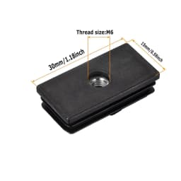 4-20PCS Black Plastic Rectangular Hole Plugs M6 M8 Threaded Nut Covers,Dust-proof End Caps for Chairs Furniture Legs Accessories