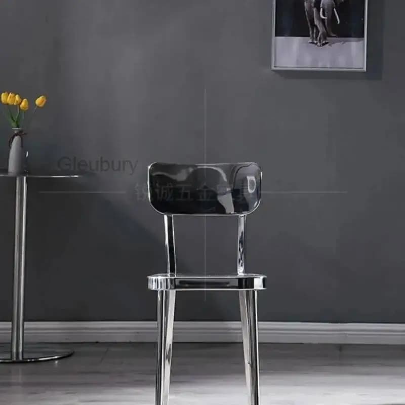 Dining Metal Stainless Backrest Steel Restaurant Chairs for Cafes Home Decor Kitchen Island Dining Chairs
