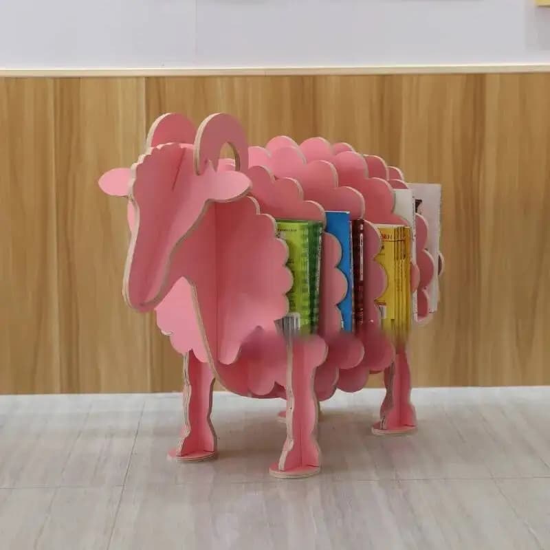 Room Ornament Children's Sheep Kindergarten Decoration Desk Animal Model Shelf furniture home Bookstore Simple School Bookshelf