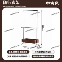 Coat Rack with Wheels Removable Bedroom Floor-to-ceiling Household Storage Rack Living Room Clothes Rack Double Layer