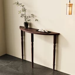 French Solid Wood Console Tables Minimalist Semicircle Entryway Table Narrow European Hall Furniture Black Slim Wall Sofa Tables