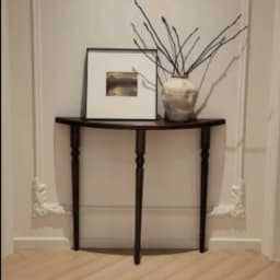 French Solid Wood Console Tables Minimalist Semicircle Entryway Table Narrow European Hall Furniture Black Slim Wall Sofa Tables
