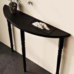 French Solid Wood Console Tables Minimalist Semicircle Entryway Table Narrow European Hall Furniture Black Slim Wall Sofa Tables