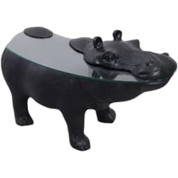 Designer fiberglass living room coffee table personalized sofa hippo animal shape tempered glass coffee table