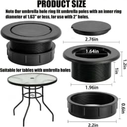Extra Thick Patio Table Umbrella Hole Ring Plug Cap Weatherproof Garden Tool Yard Parasol Table Hole Cover Insert Durable