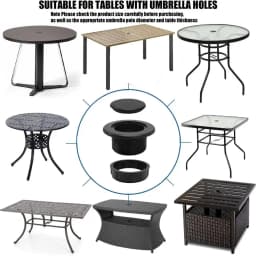 Extra Thick Patio Table Umbrella Hole Ring Plug Cap Weatherproof Garden Tool Yard Parasol Table Hole Cover Insert Durable